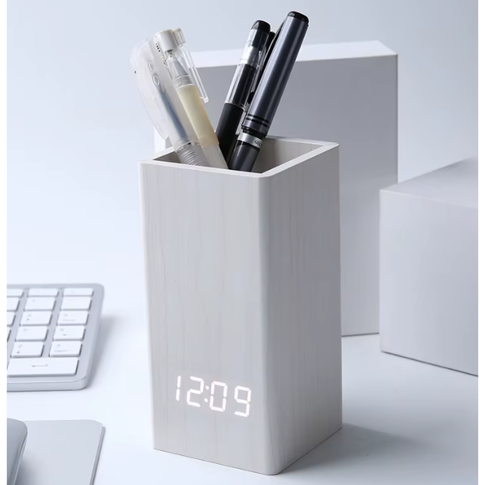 LED Pen Holder – Voice-Activated Desk Organizer