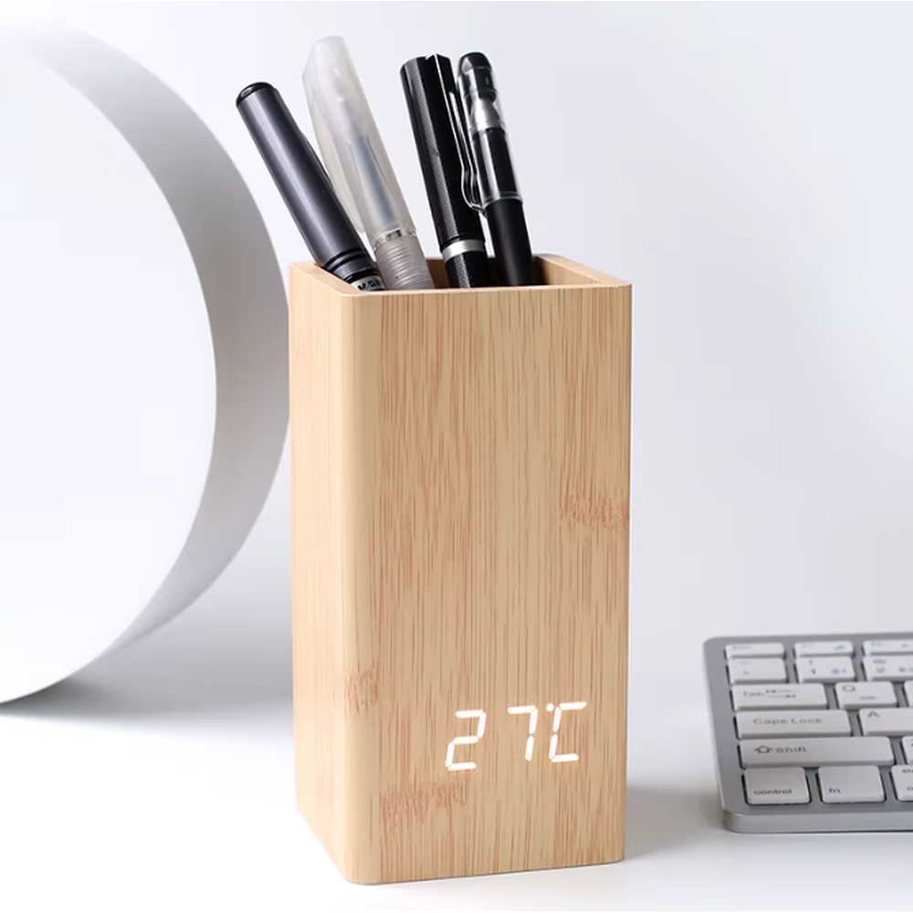 LED Pen Holder – Voice-Activated Desk Organizer